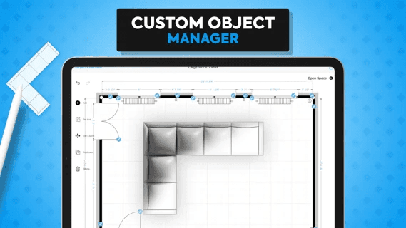 magic plan custom object manager interface for configuring objects in digital floor plans