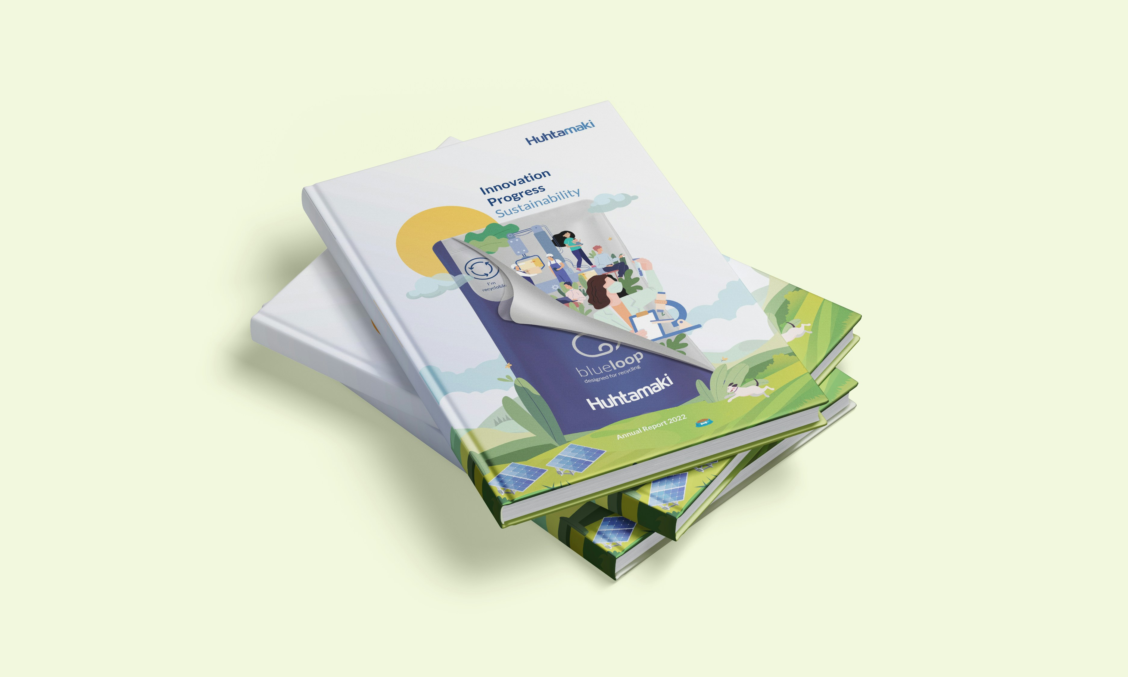 a stack of three books sitting on top of each other