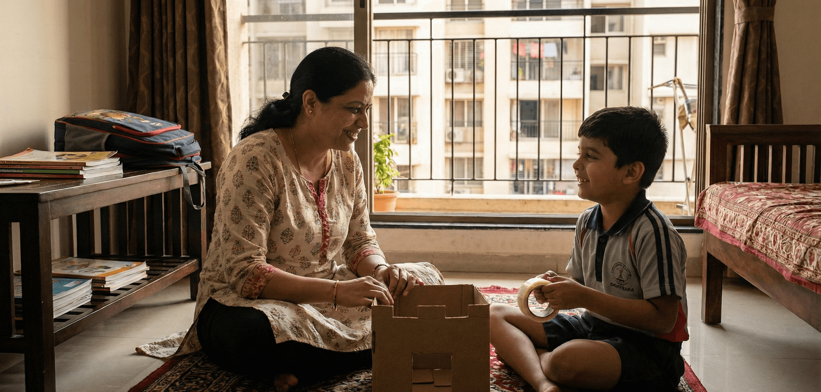 a black and white living room with a large tv