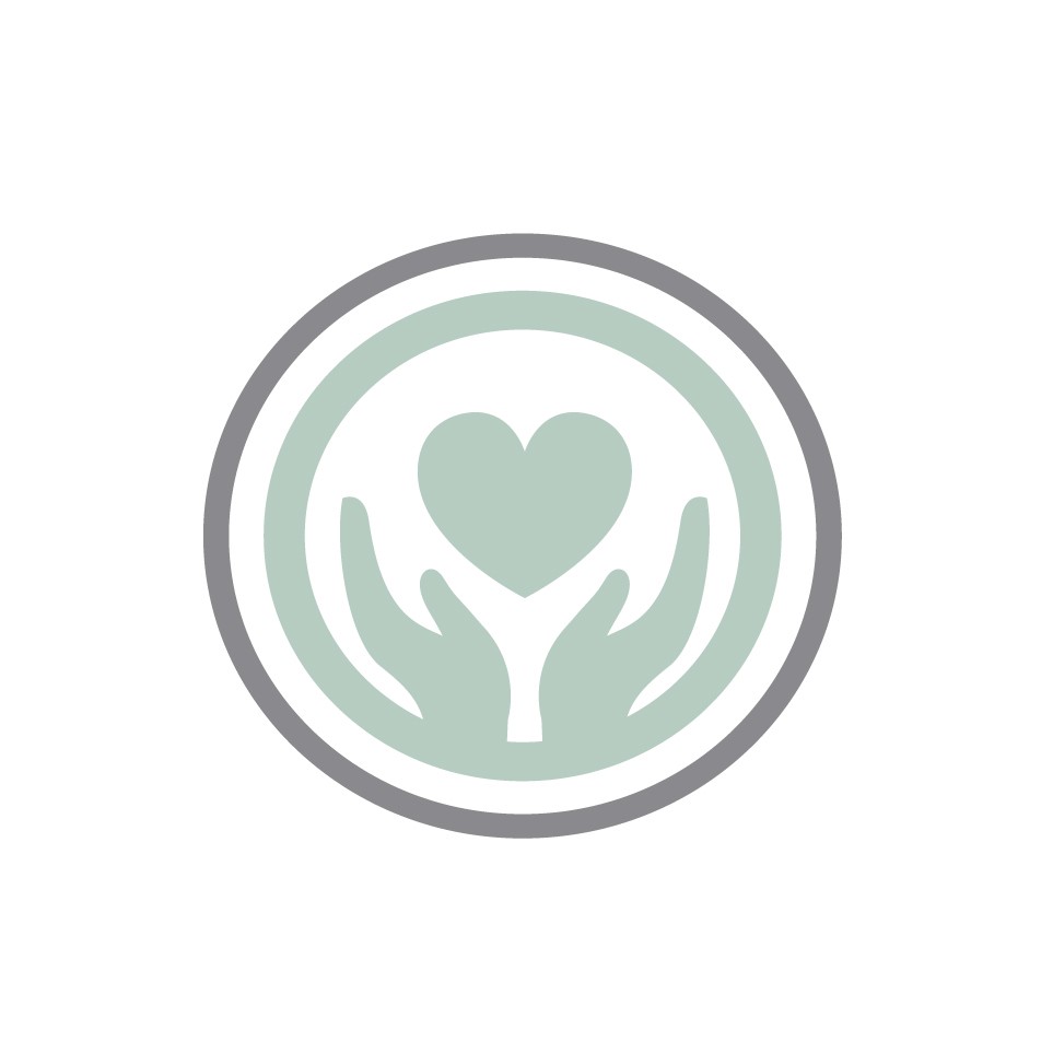 Design portfolio project showing Hands cradling heart in circle, symbolizing care and compassion, created with graphic design and digital illustration. designed by Jeffrey Hakim