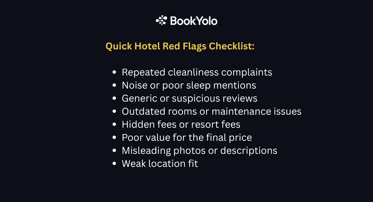 Hotel Red Flags Checklist