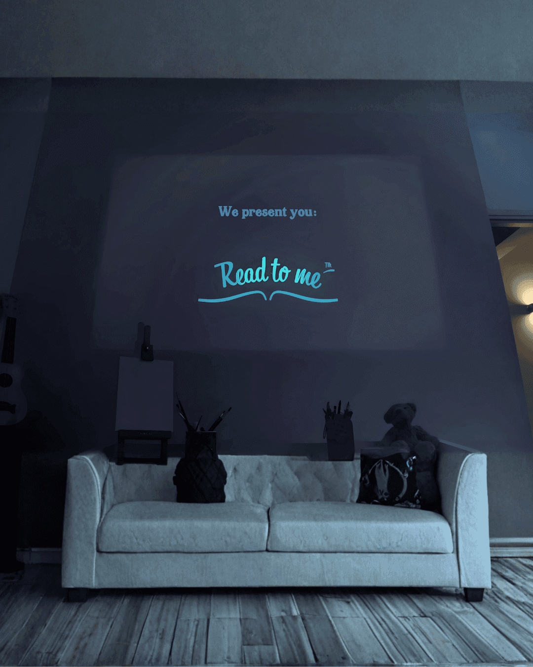 Abstract dark purple figure playing a violin.