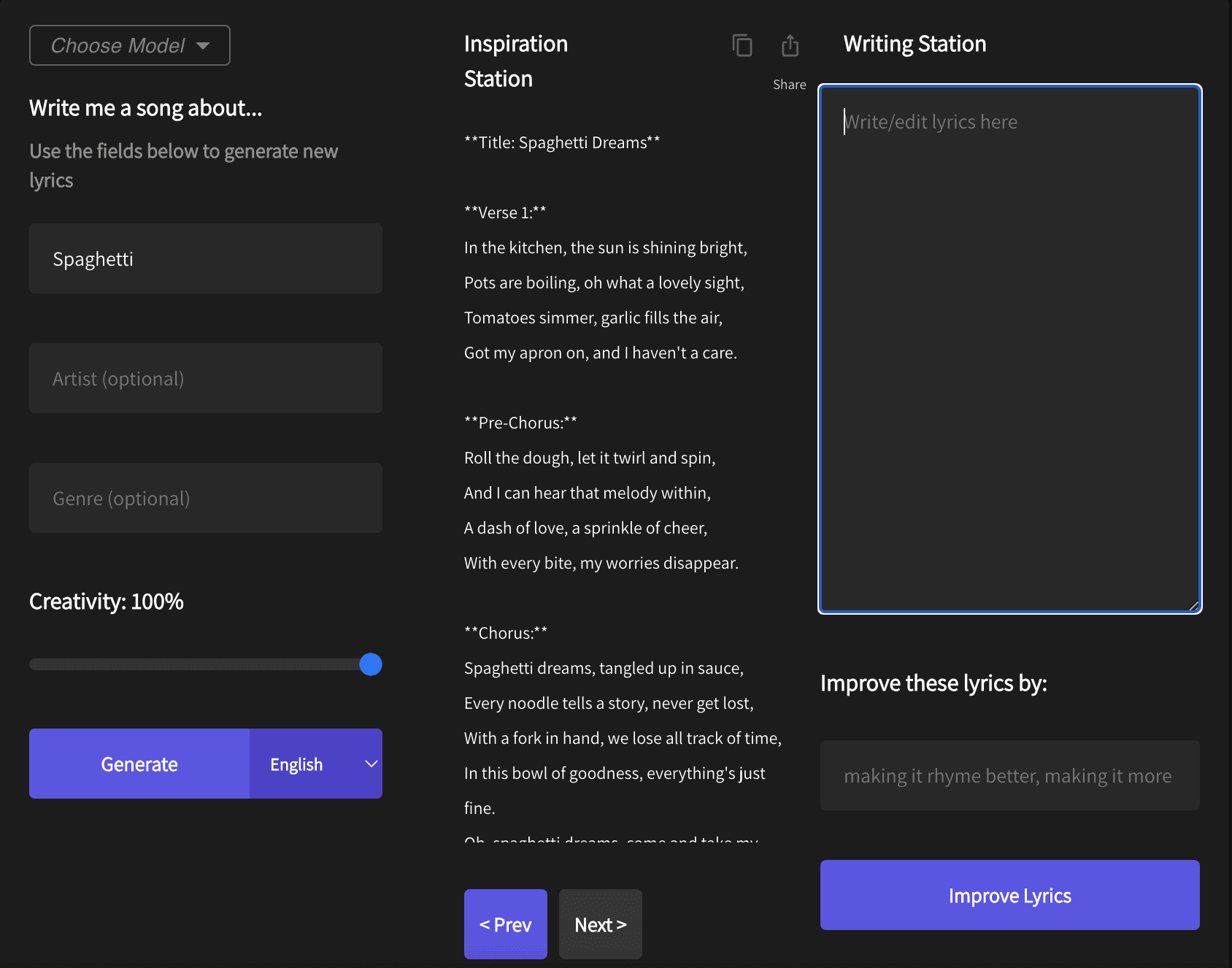 LyricalLabs io songwriting tool