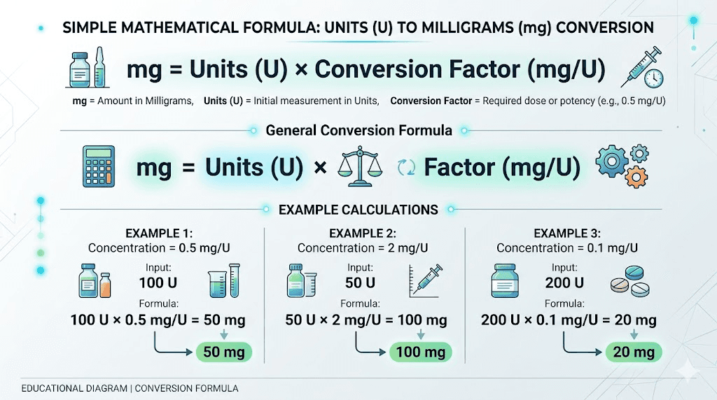 Tirzepatide units to milligrams conversion formula with worked examples