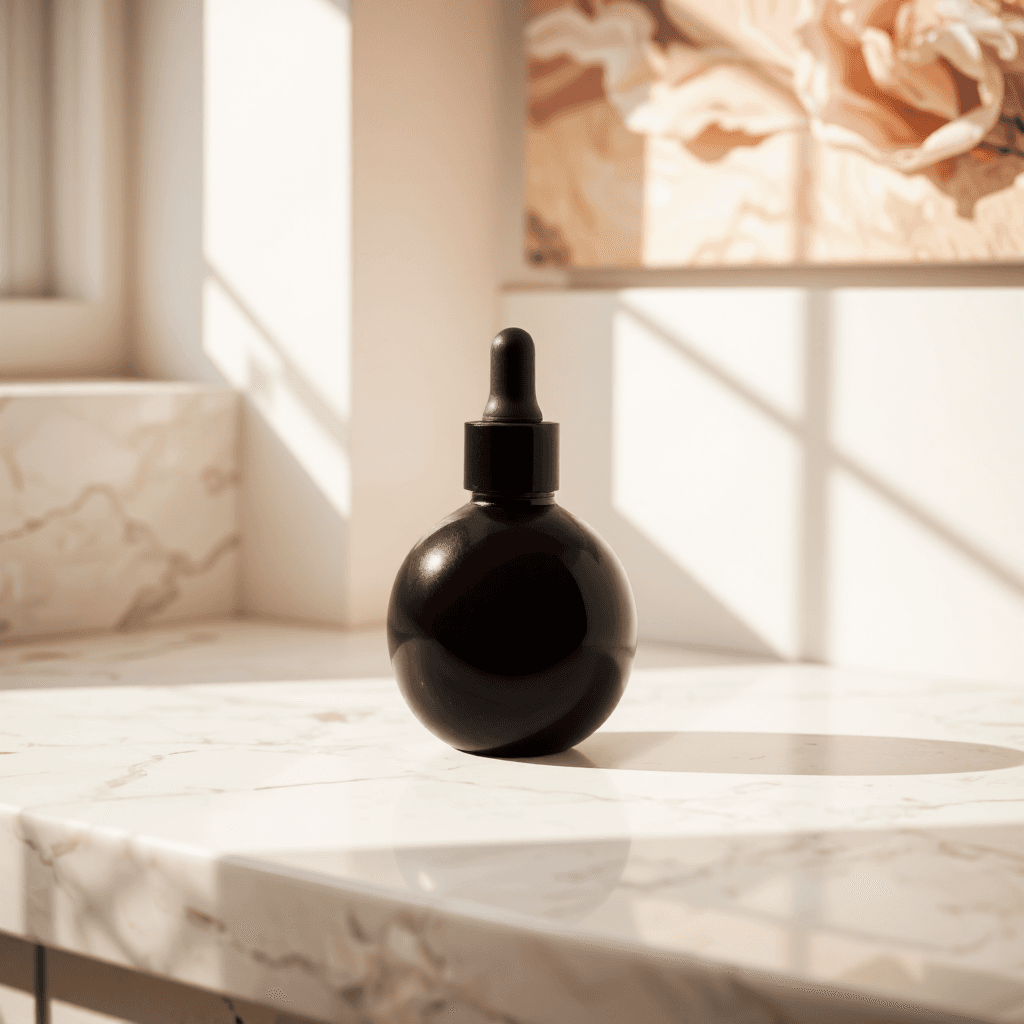 product photography of a bottle of hair dye