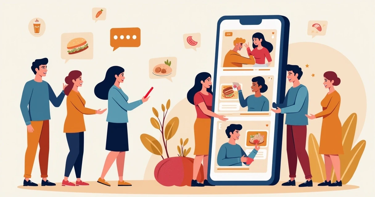 Grupo de pacientes e nutricionistas em chat coletivo online 