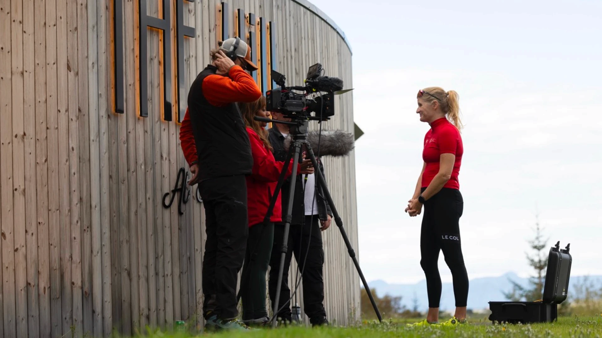 woman being interviewed
