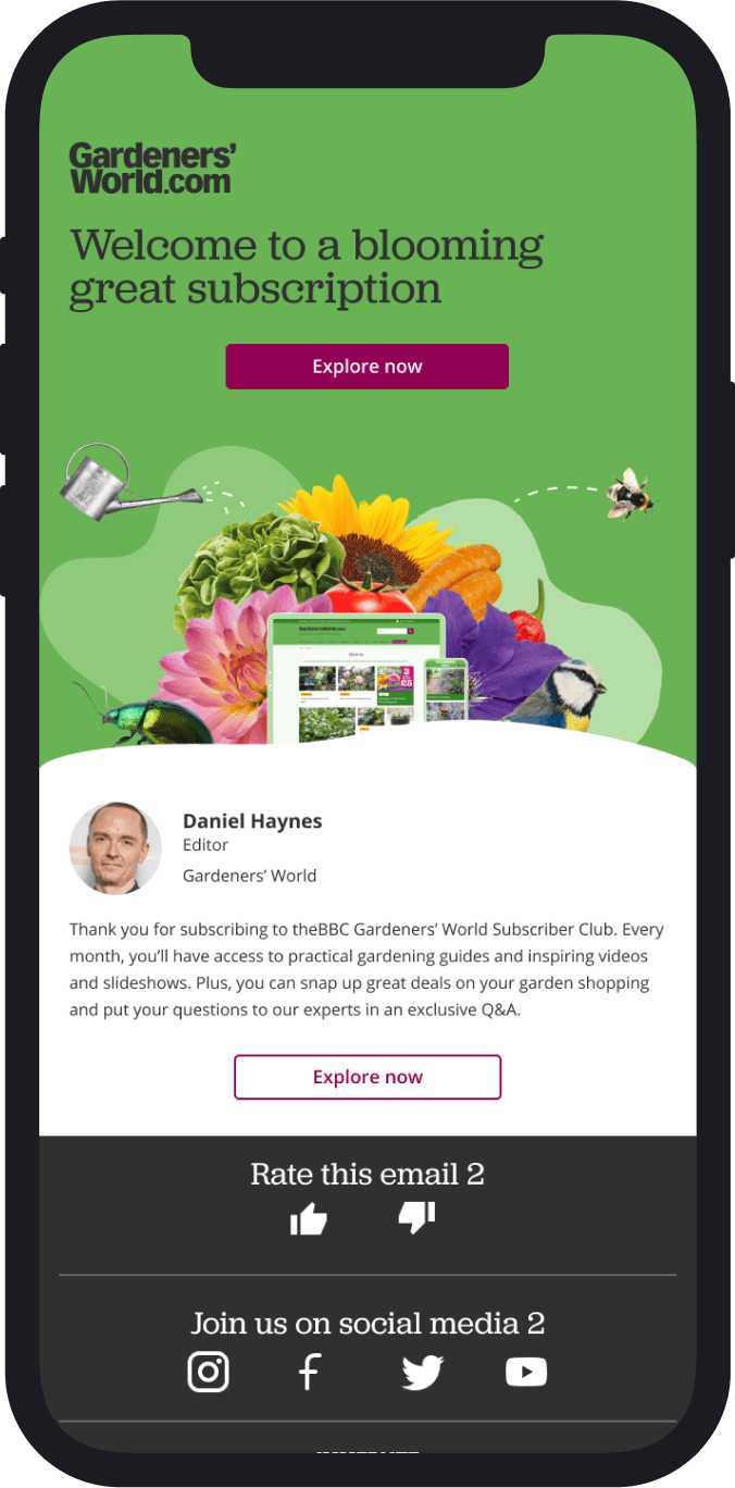 Gardeners' World - onboarding email - welcome