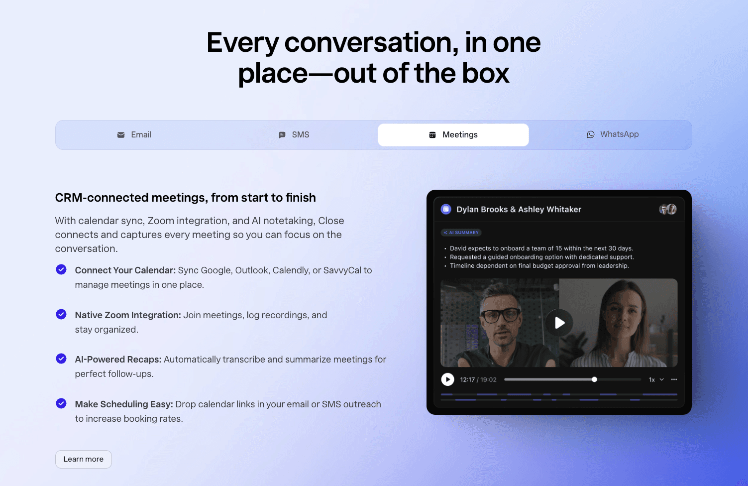 CRMs with Meeting Recorder - Close