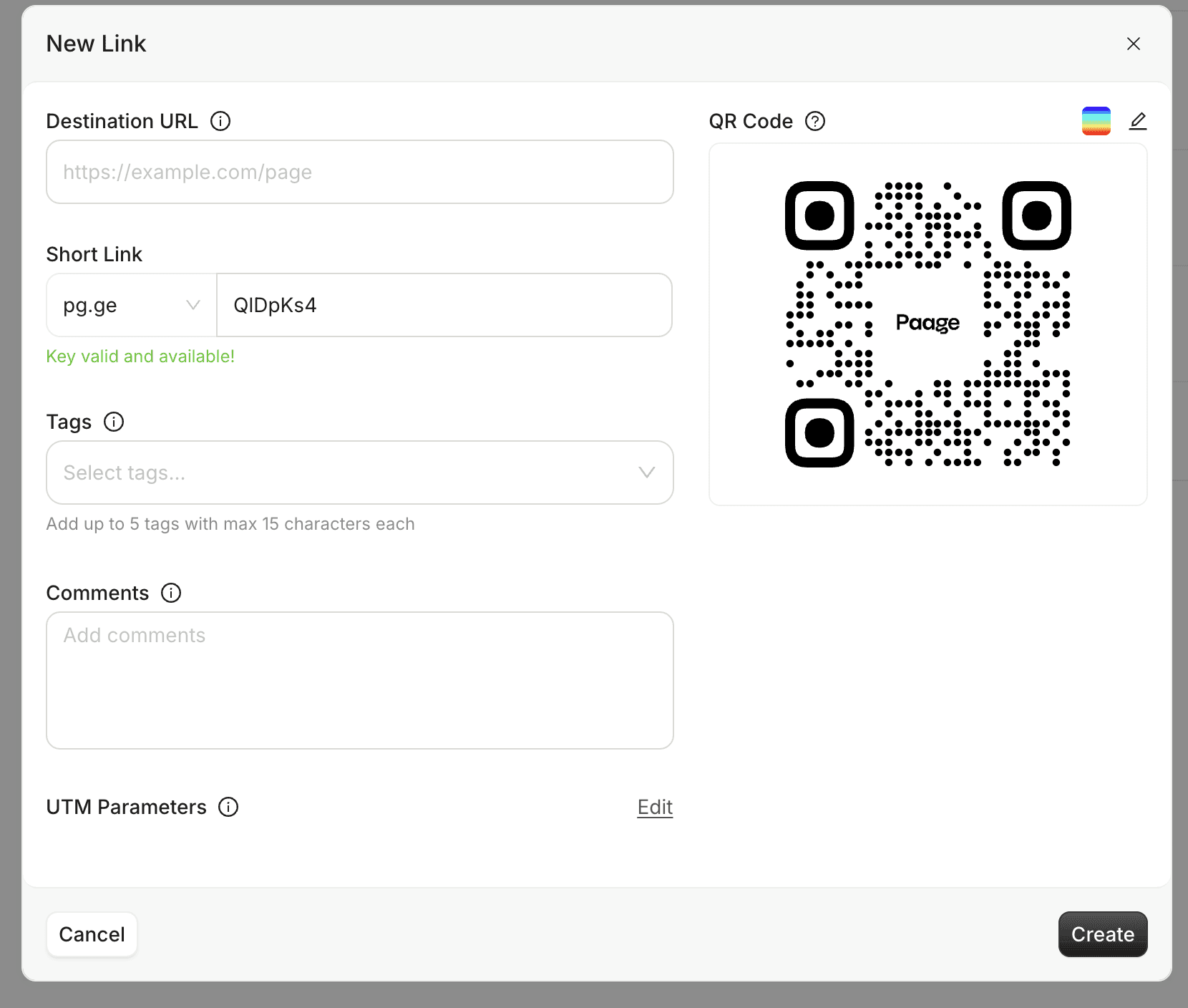 Creating a QR code link to a Paage page for in-store gift card promotion