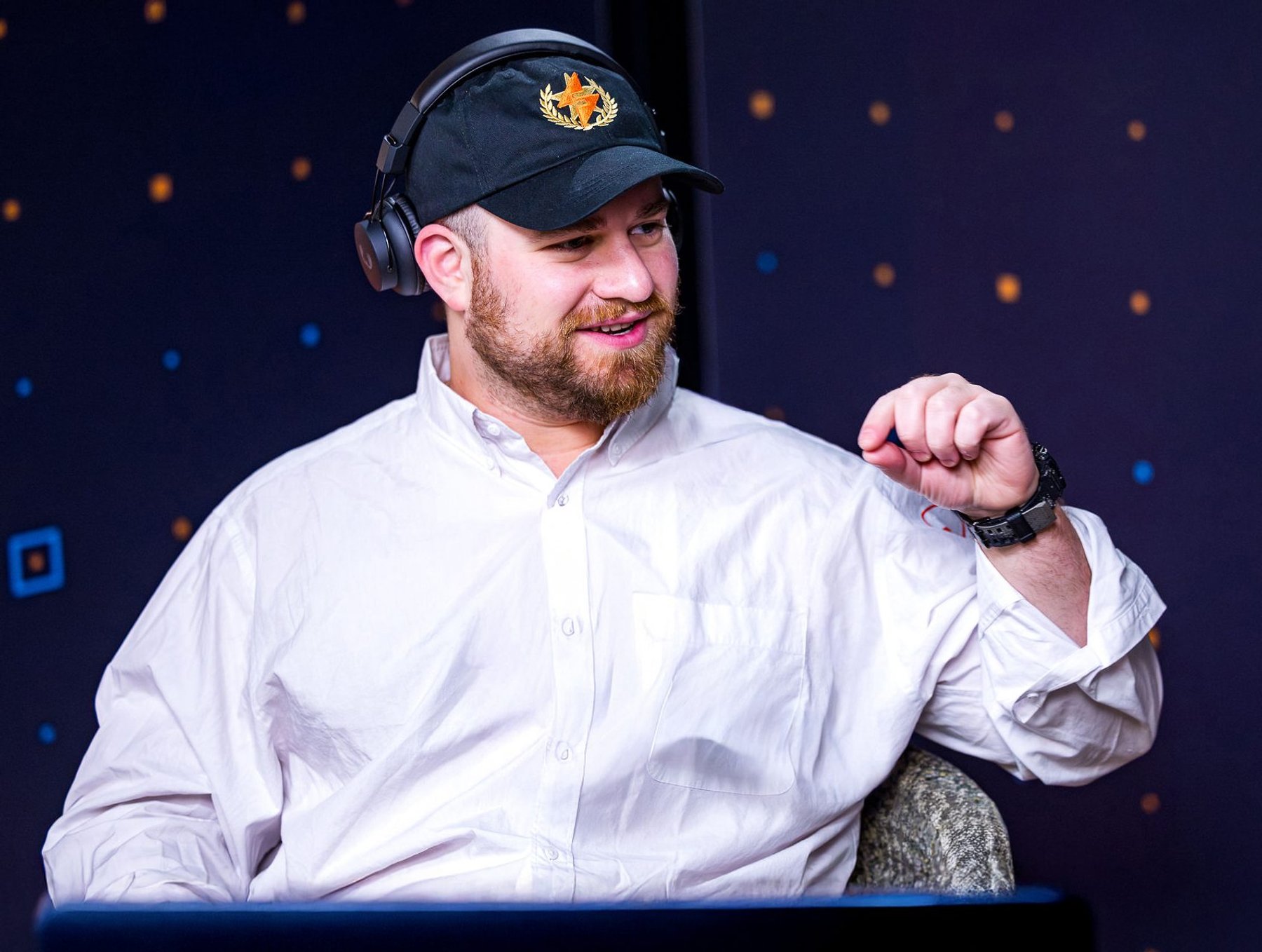 Spencer Penn speaking on stage