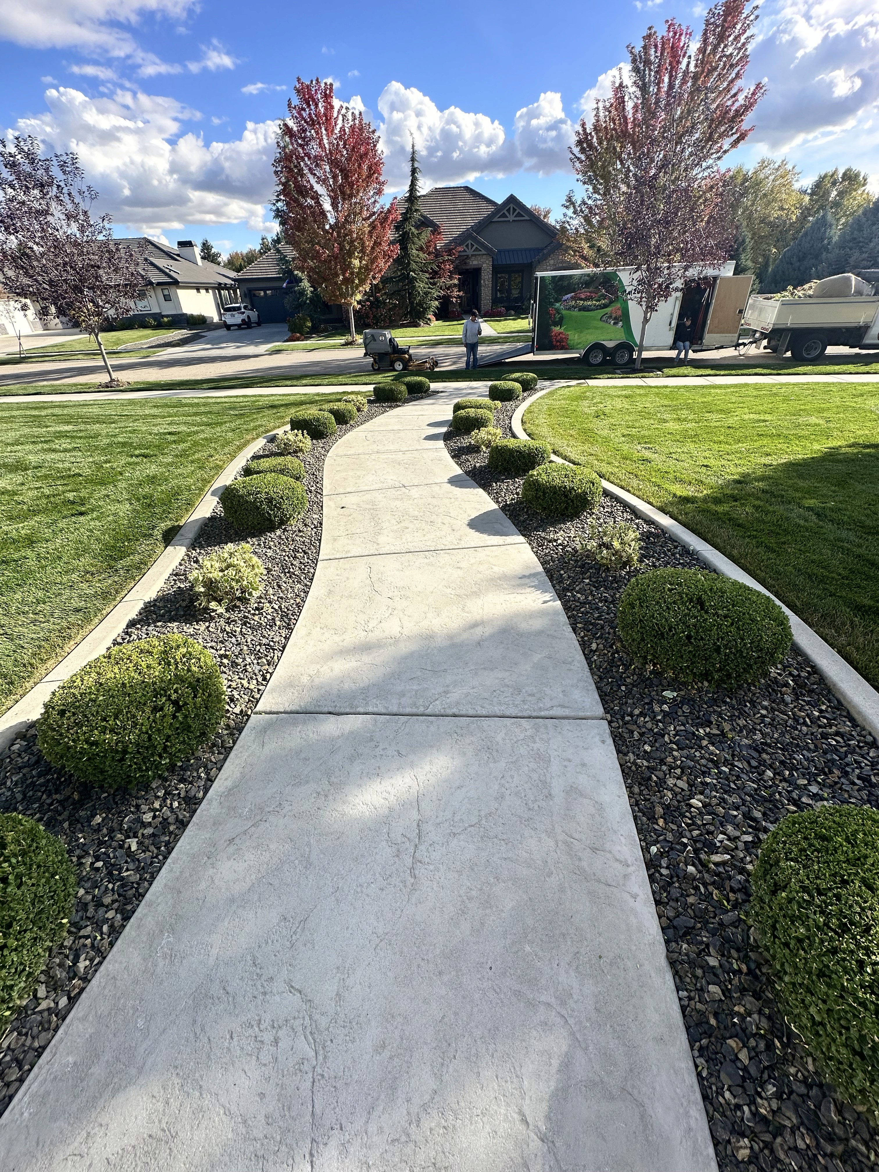 Landcapers in a yard, idaho, treasure valley