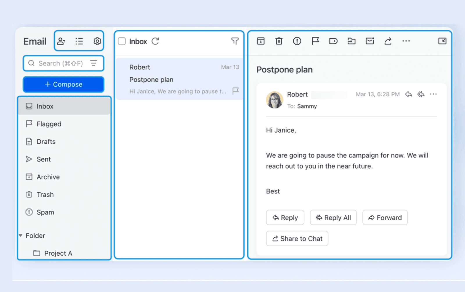  Lark Mail workingspace&nbsp;