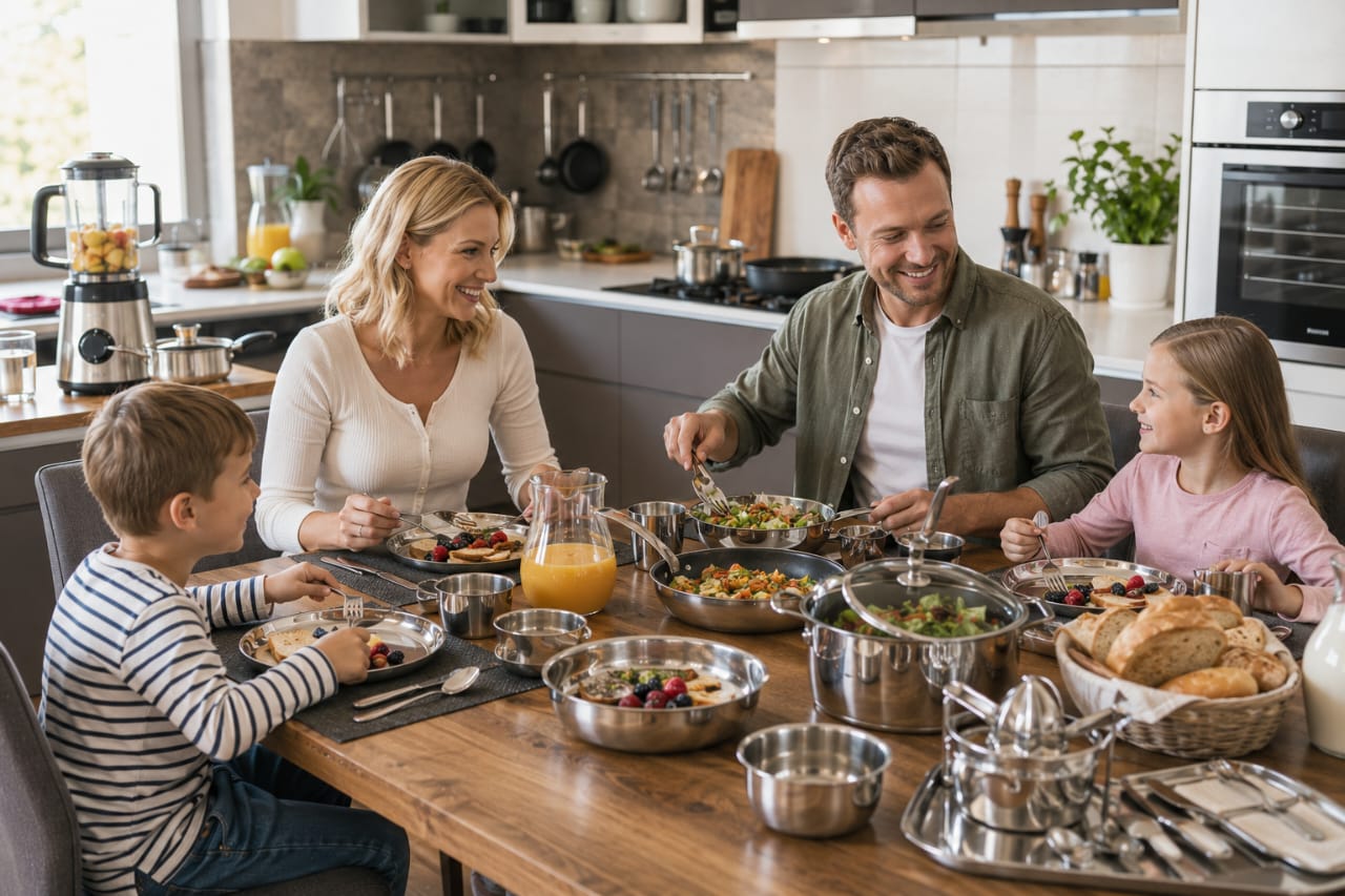 family meal cookware, kitchenware and kitchen essential