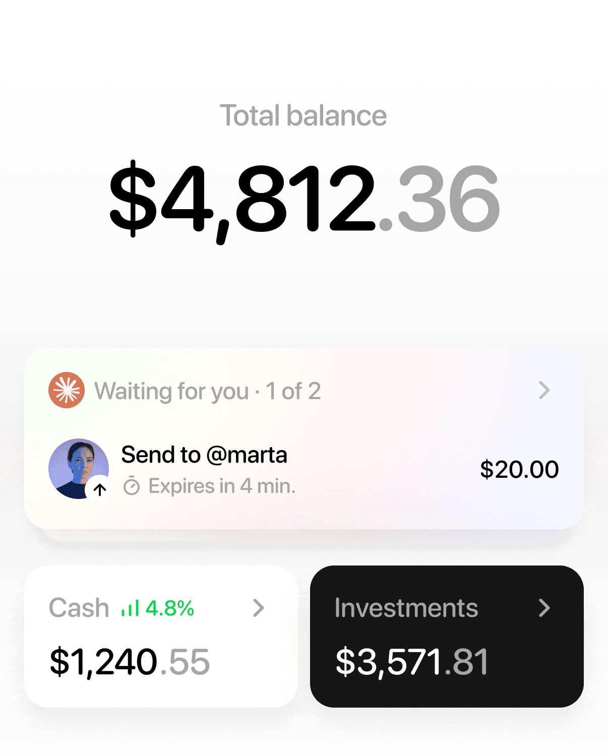 Tuyo app balance with a payment request from an AI agent