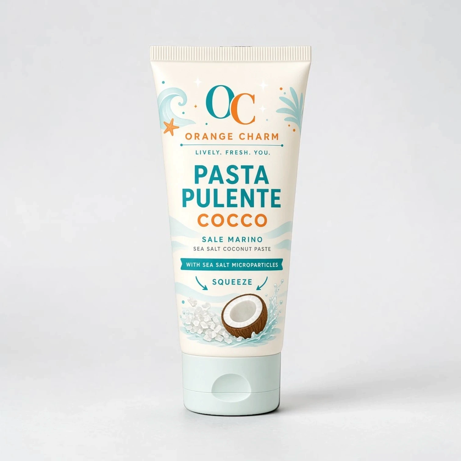 Private label body scrub in tube packaging