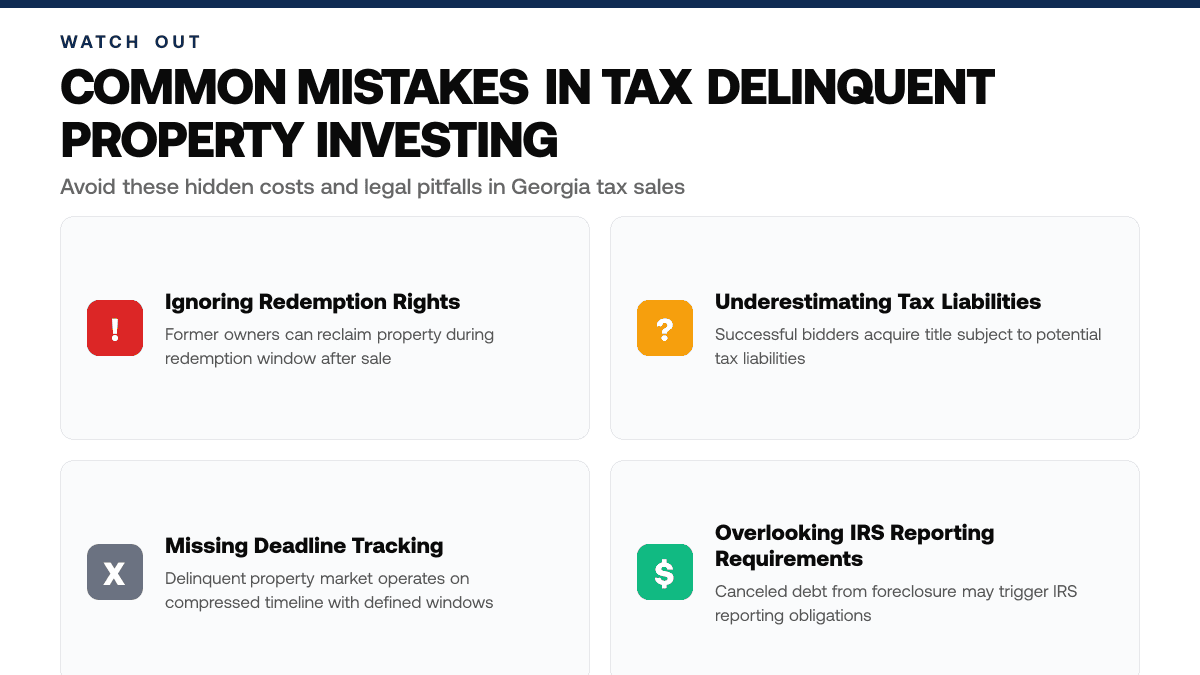 Appling County, Georgia Tax Delinquent Properties for Sale List — warning-callouts
