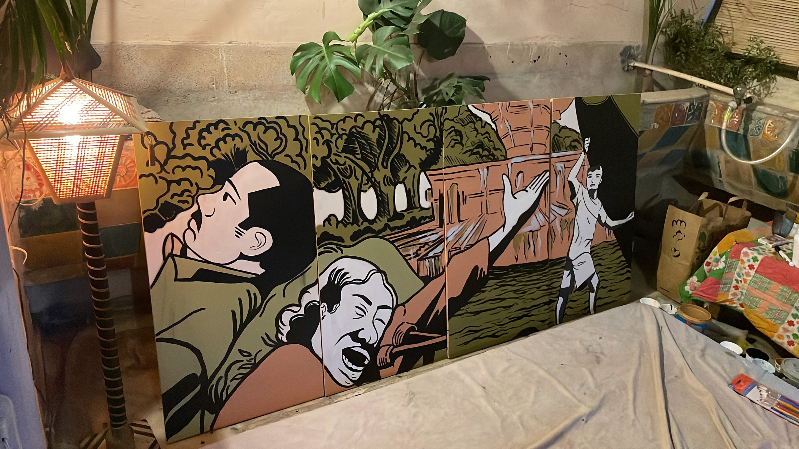 Canvas painting done for a commission project with XXL Collective for a real estate installation.