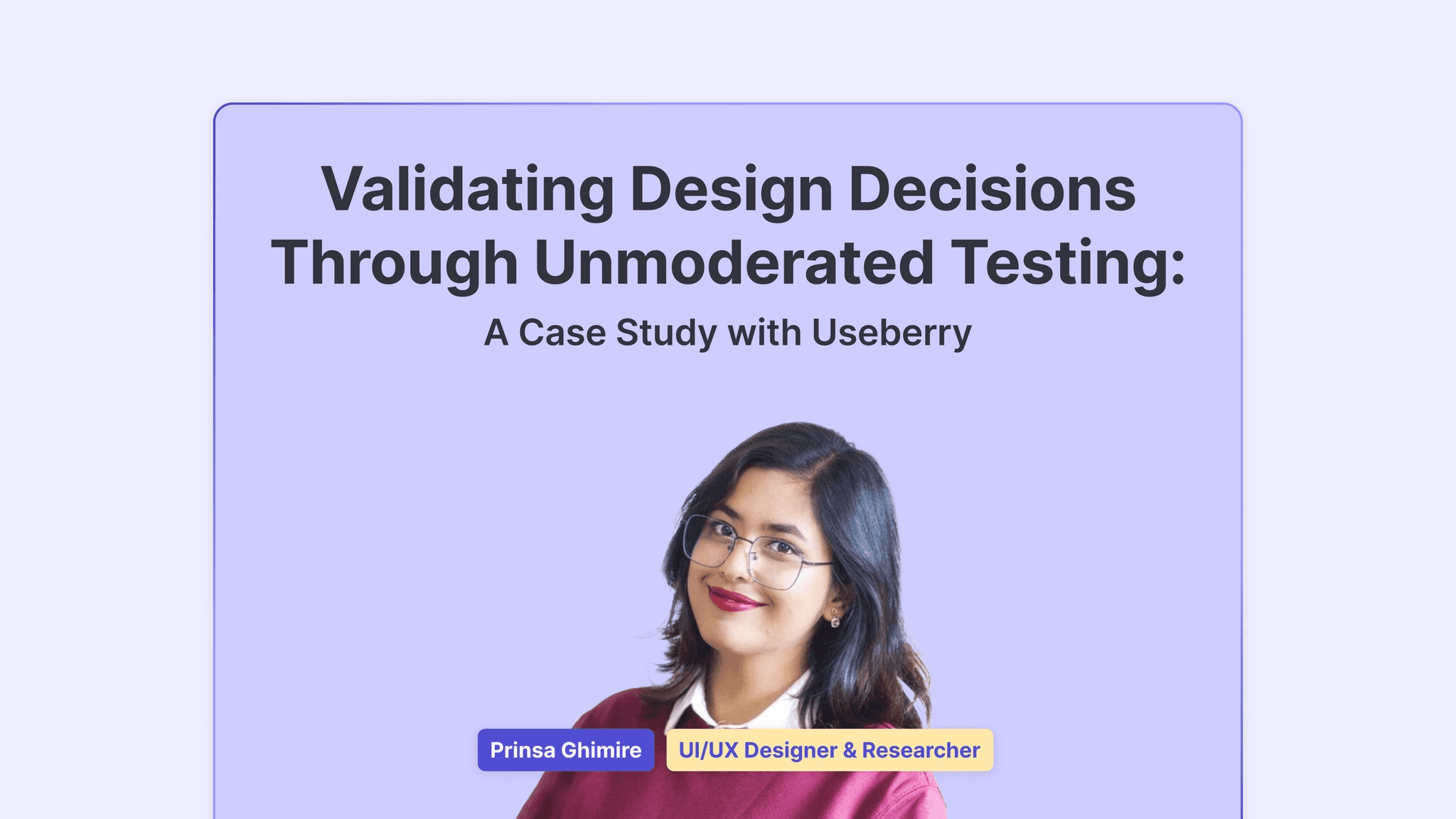 Image of our guest author with the cover that is highlighting the unmoderated testing function of useberry