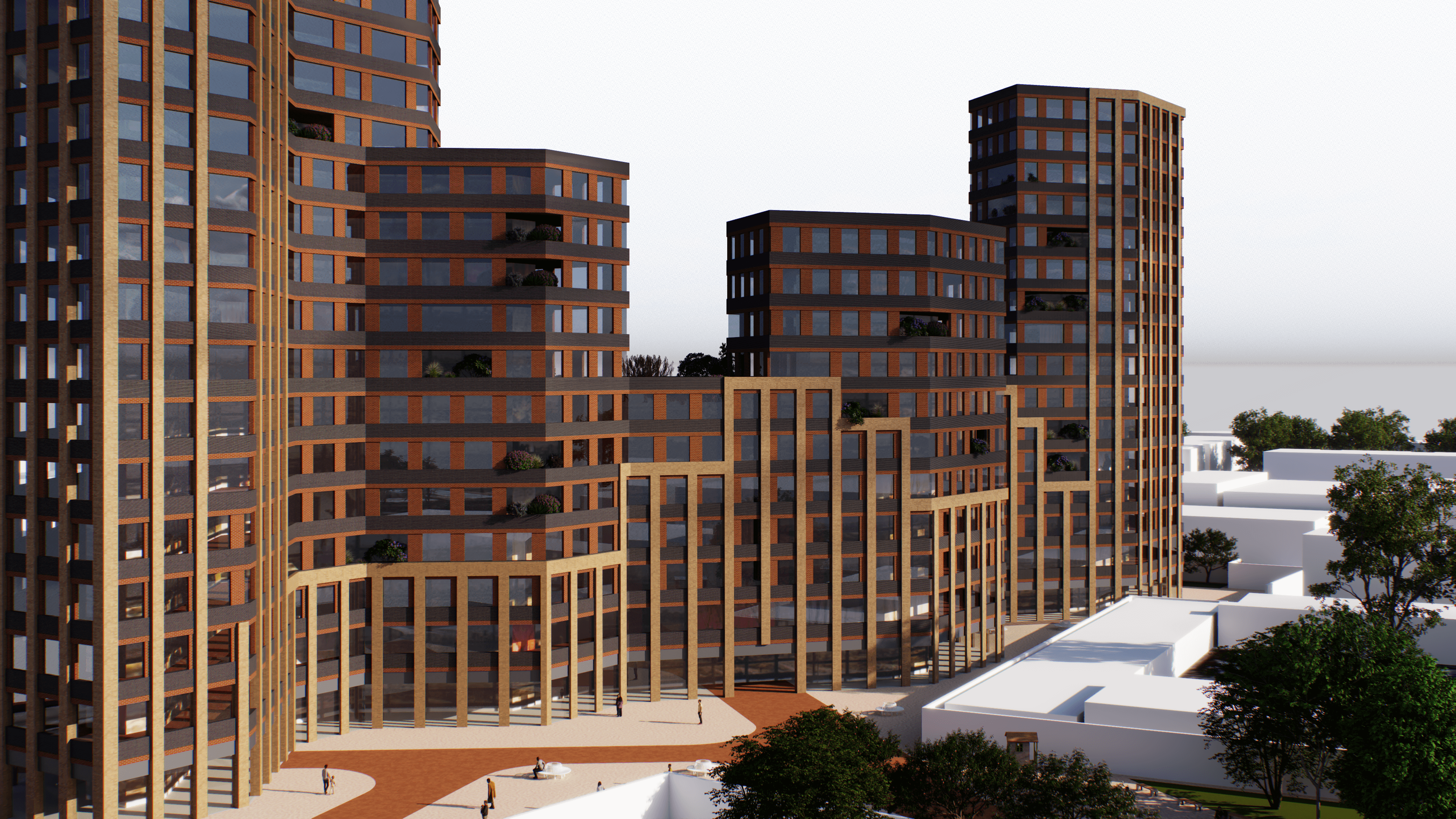 Архитектурный рендер жилого комплекса Ziynat