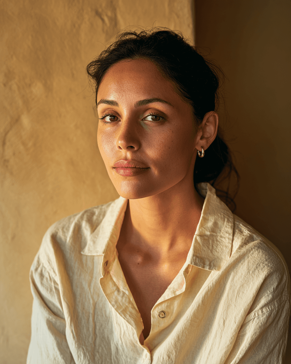 A portrait image of a woman 