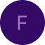 Icône d'un cercle violet foncé avec la lettre majuscule F en violet clair, centrée.