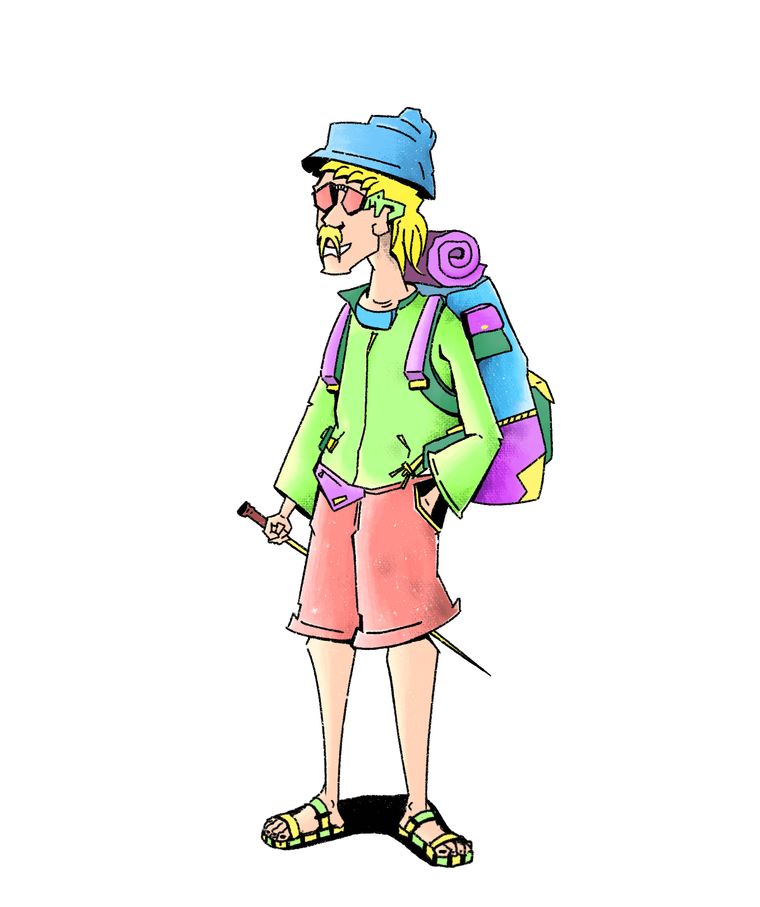 Old trekker illustration (peter van geit)