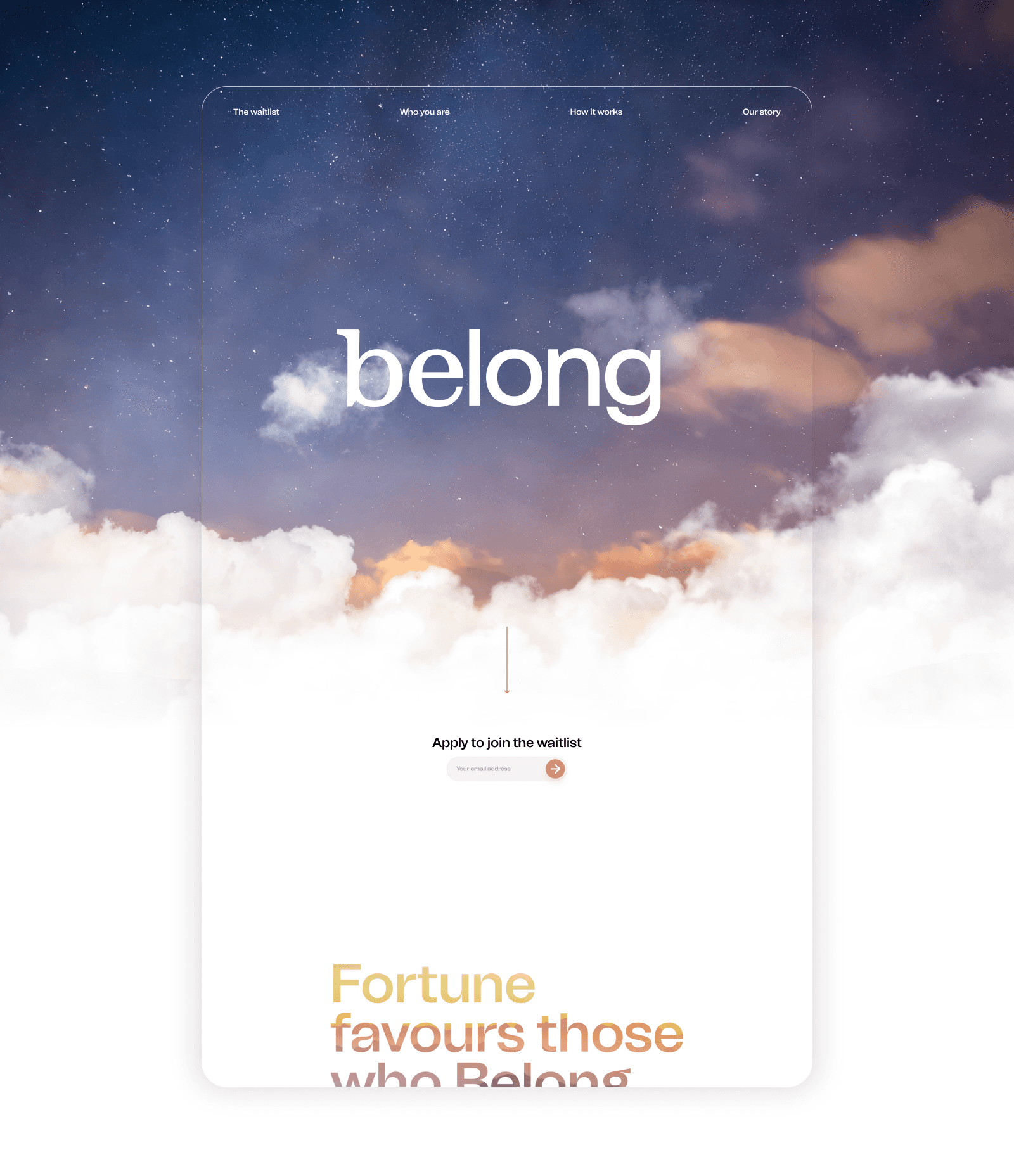 Beautiful website build in Framer for Belong