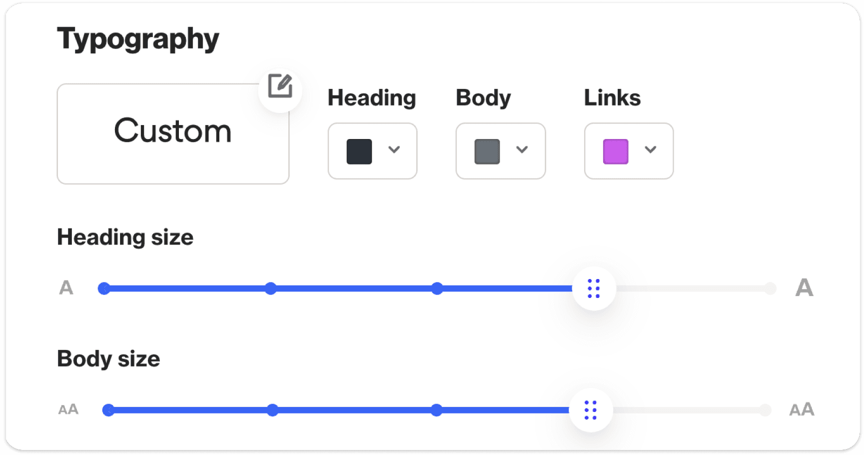 Enhanced typography settings - ortto