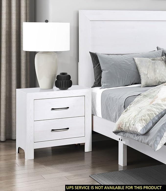 White nightstand black hardware – A stylish and functional furniture piece, perfect for any modern home.