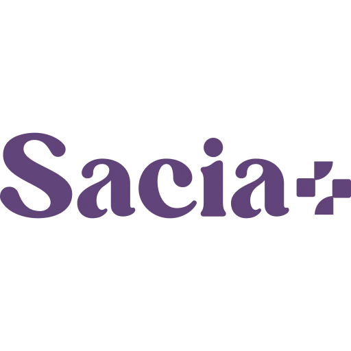 Logotipo do Sacia+, suplemento voltado ao controle do apetite e bem-estar.