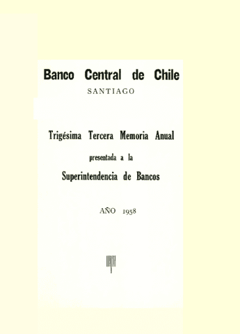 Banco Central de Chile. Memoria Anual 1958