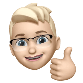 Memoji of a male face smiling