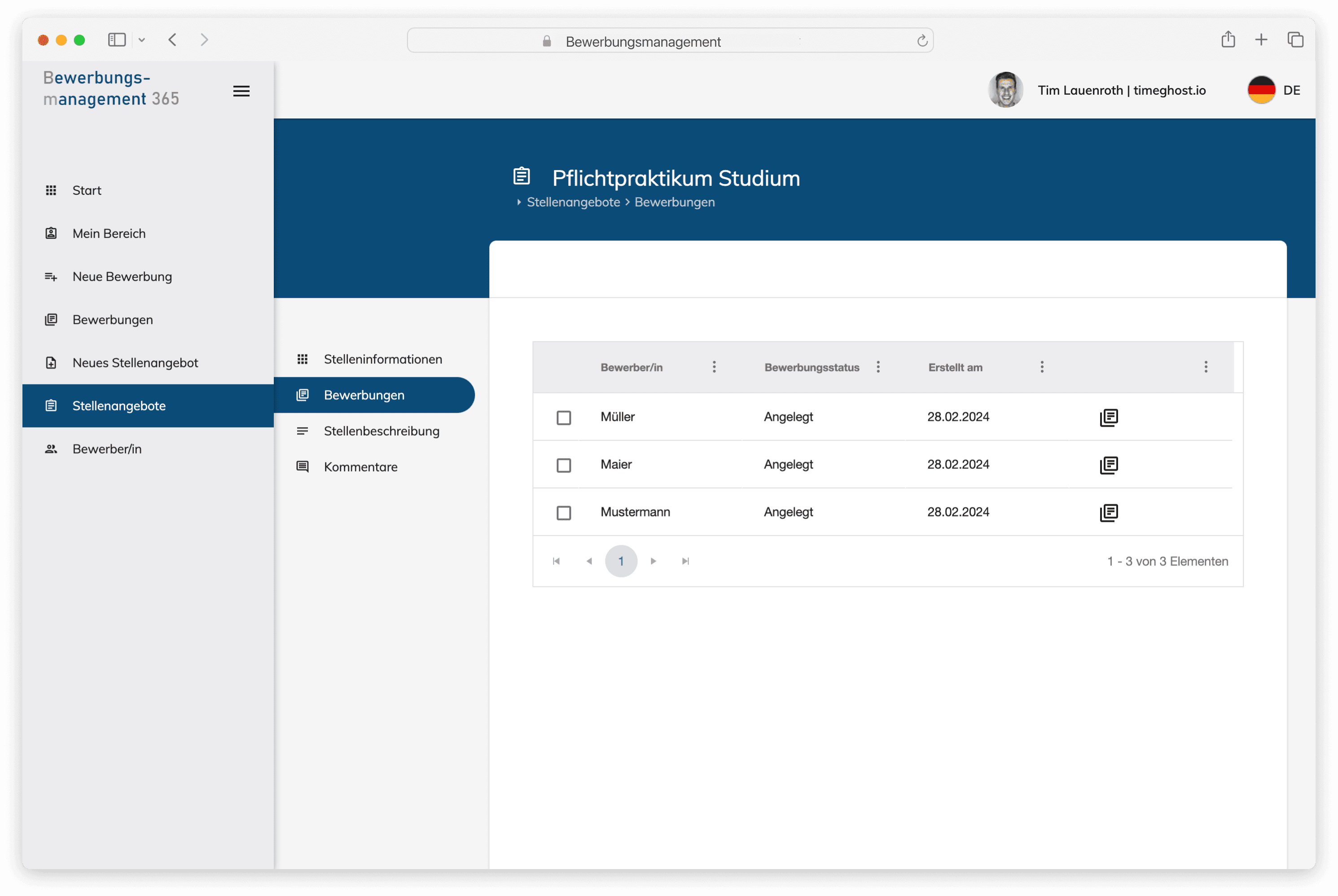 Bewerbungsmanagement timeghost SharePoint Framework