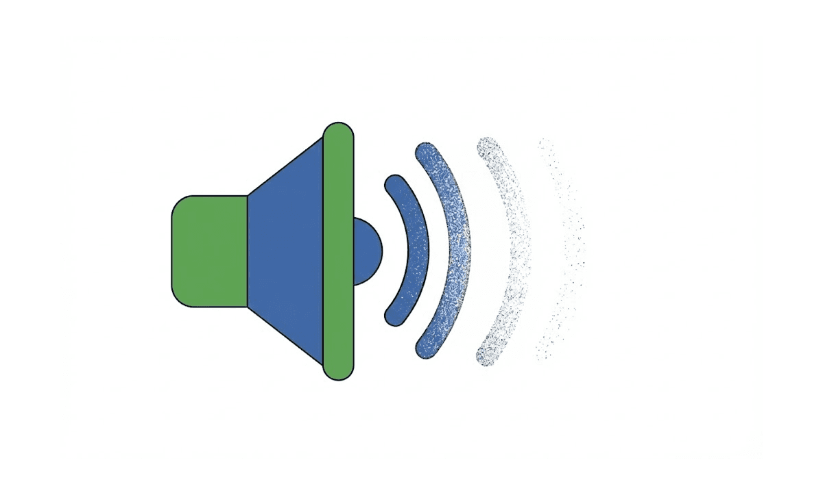 Speaker icon with fading sound waves, representing AI removing silence and dead air automatically in Premiere Pro.