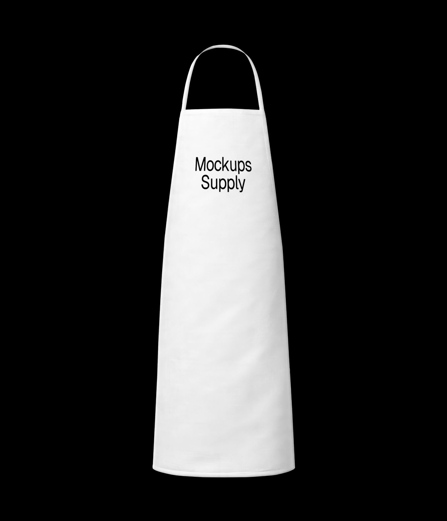 Apron mockup front view with realistic fabric texture for branding presentation