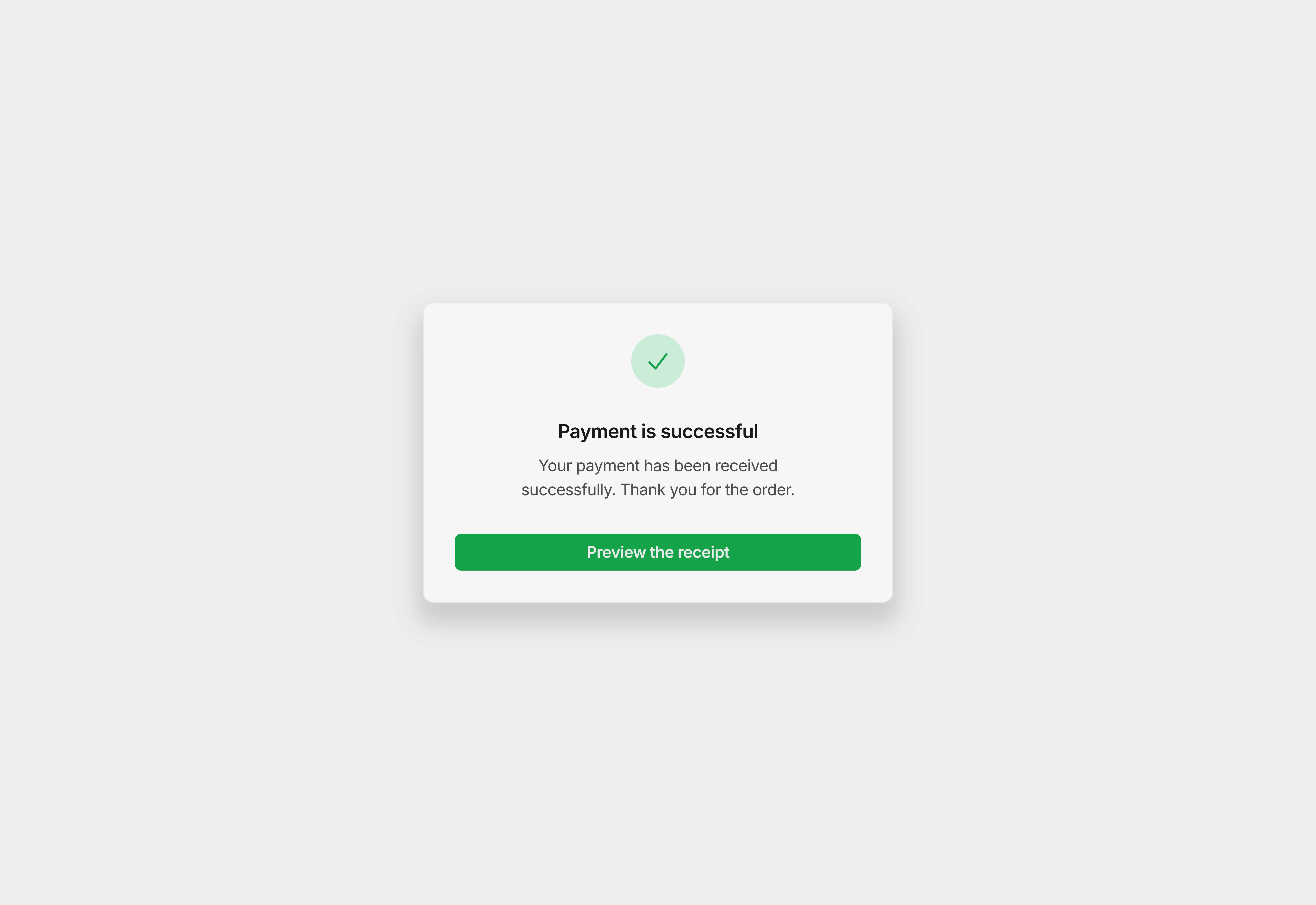 A light themed centre align overlay dialogue box UI design.