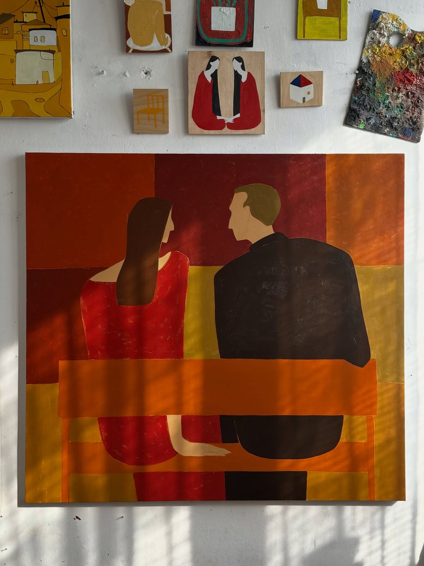 A portrait of a girl in a red scarf made by Gyula Benczúr.