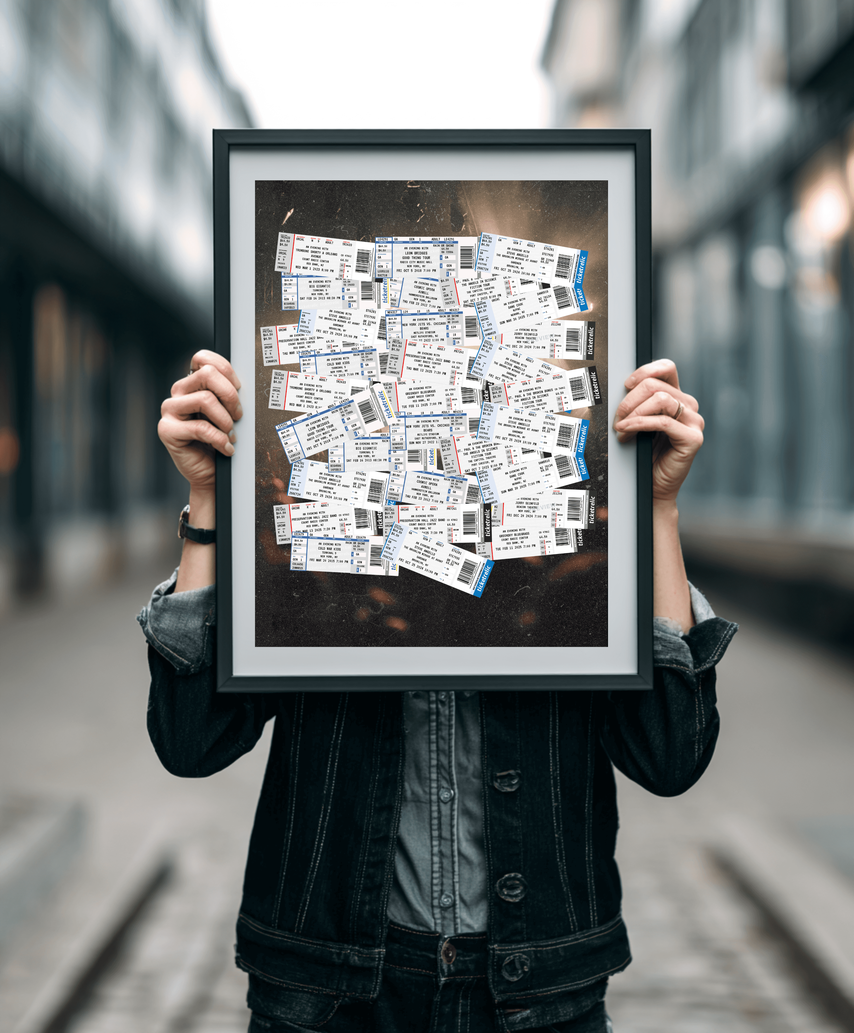 ticket stub wall art