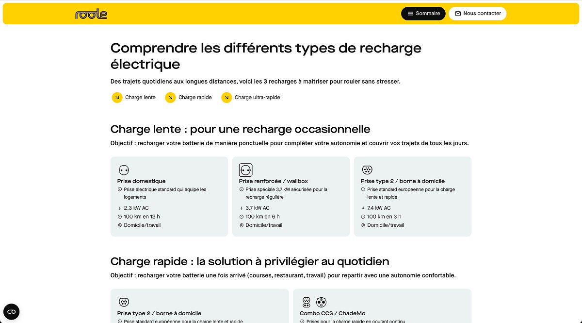 Accueil du site guide de la recharge