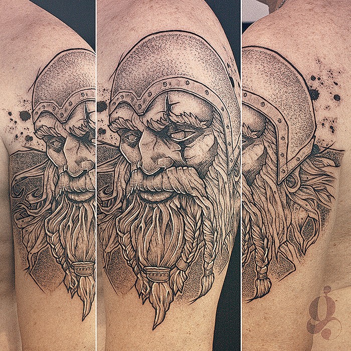 Viking - Sketch, Portraits & Personnages, Pop Culture par Julien Joolz à Grinoir Tattoo