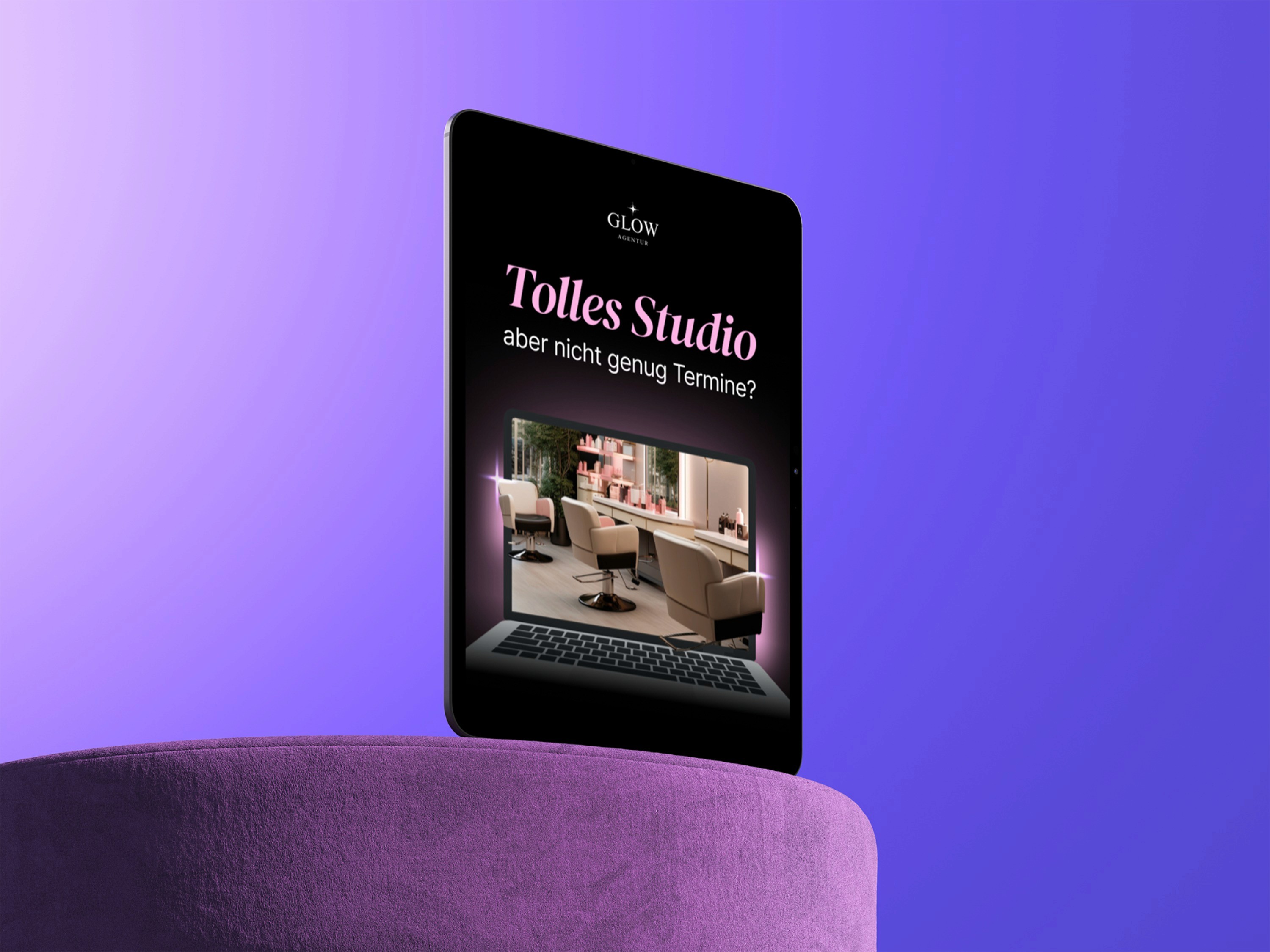 Tablet mit E-Mail-Marketing Design