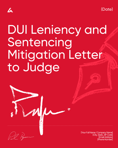 DUI Leniency and Sentencing Mitigation Letter to Judge
