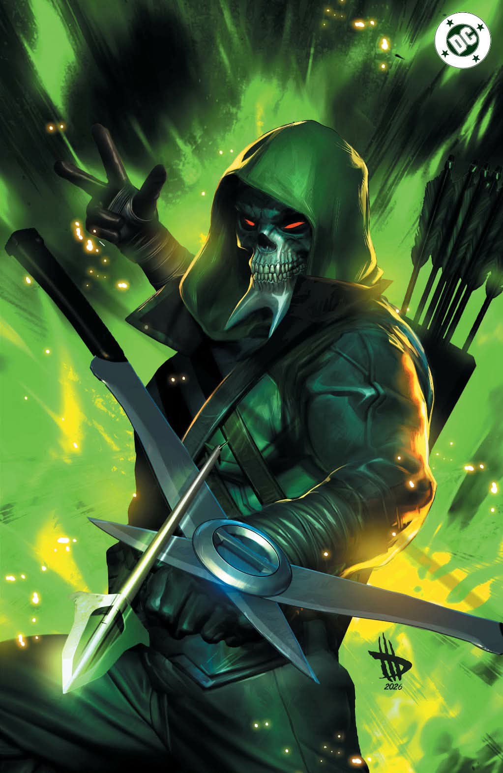 Absolute Green Arrow #1 Dave Wilkins Big Dex Comics Exclusive Spot Foil Virgin Variant front cover featuring full-art Green Arrow with foil accents