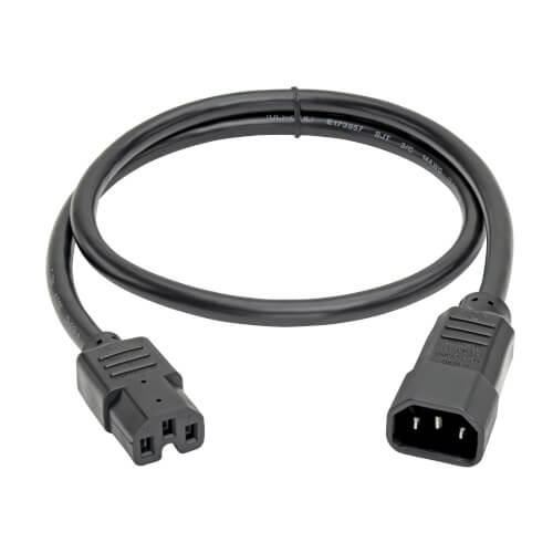 Cable de alimentación negro C14 a C15 de 91 cm para servidores y equipos de red