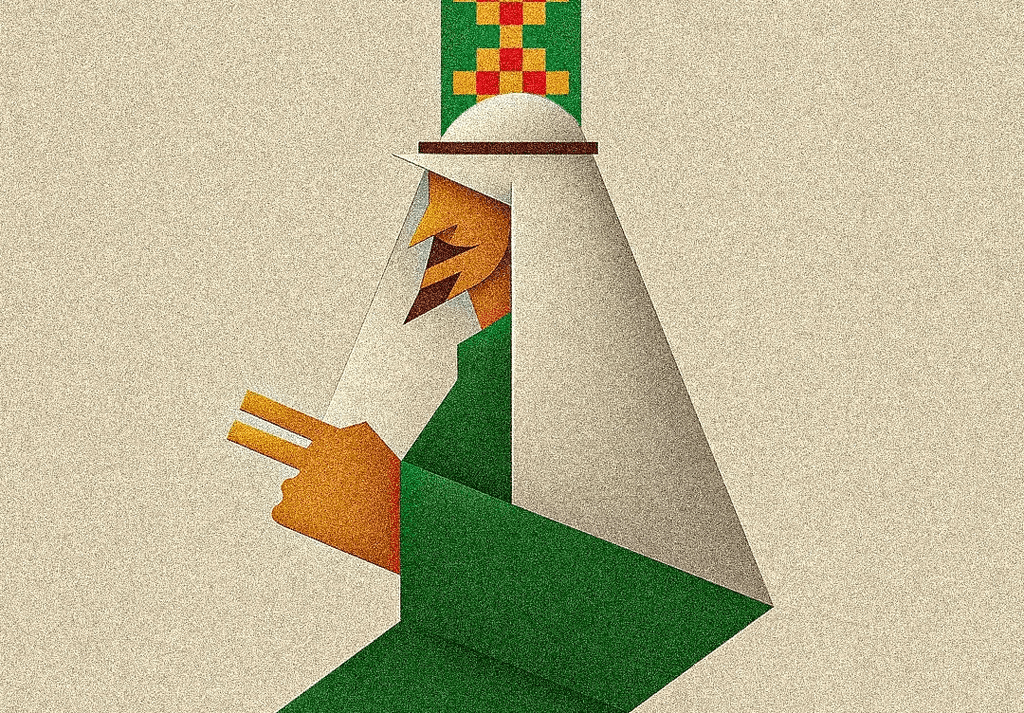 person in red background wearing a vr headset/glasses