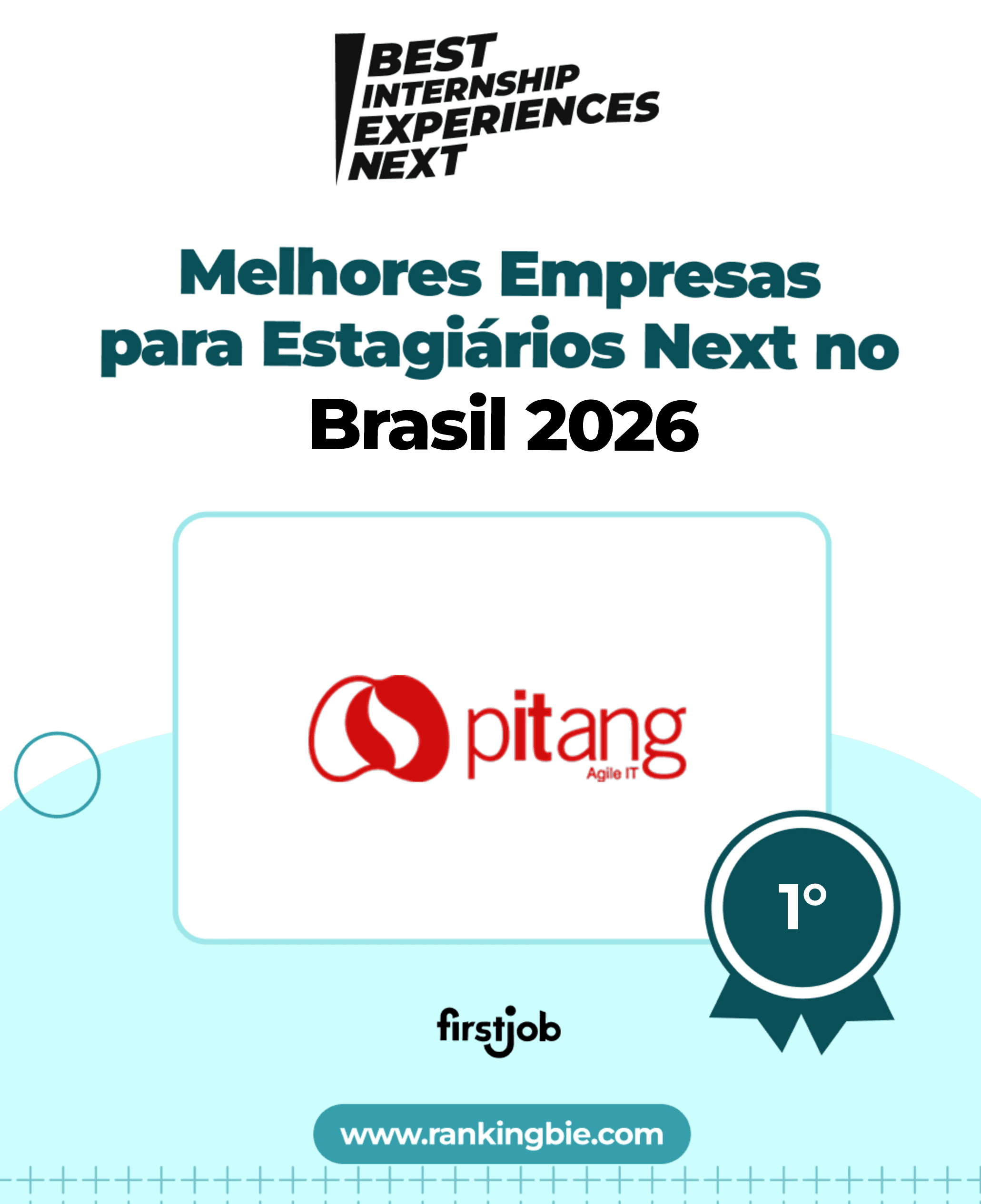 1º lugar na categoria BIE Next do estudo Best Internship Experiences (BIE) Brasil 2026