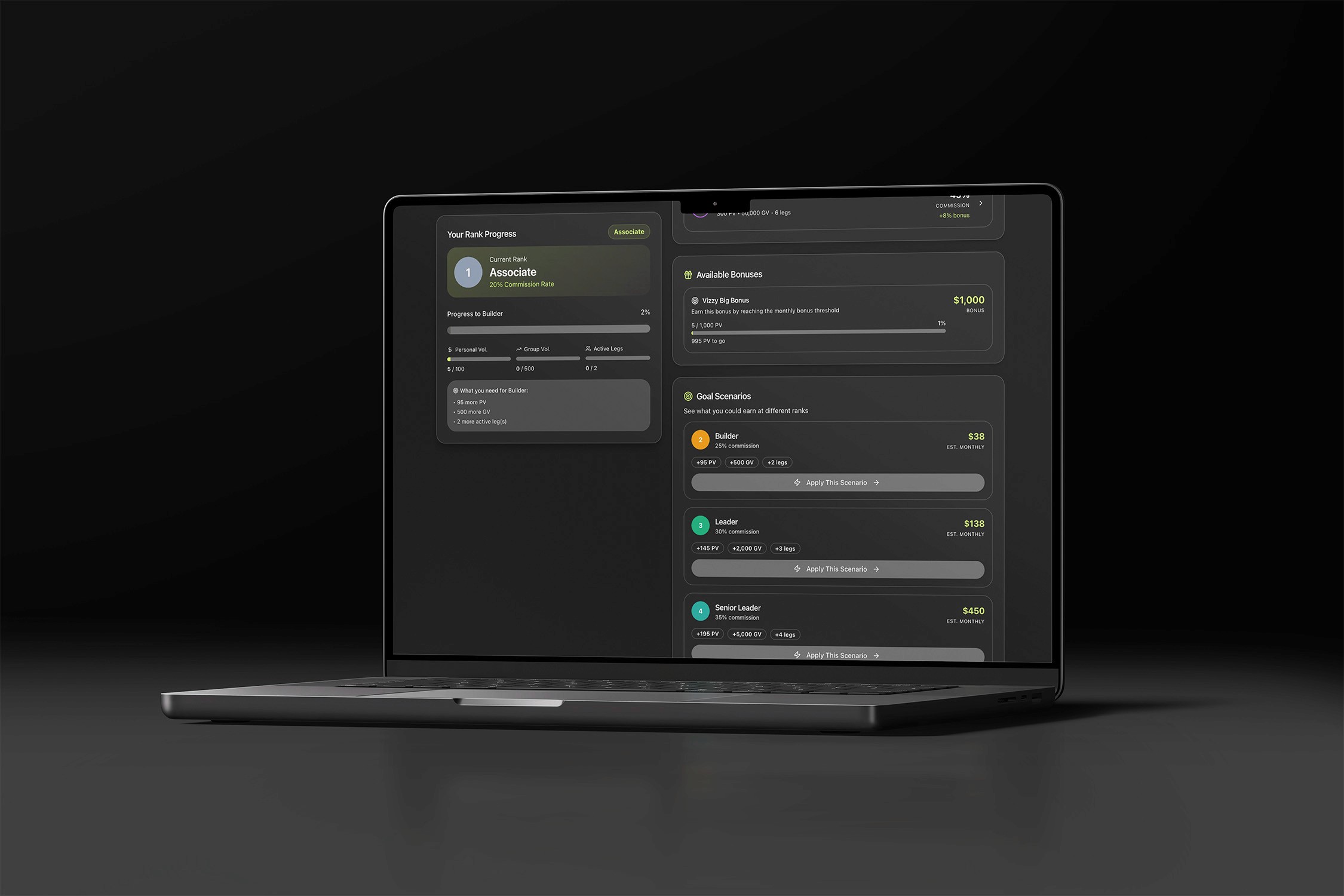 Compare report feature screenshot