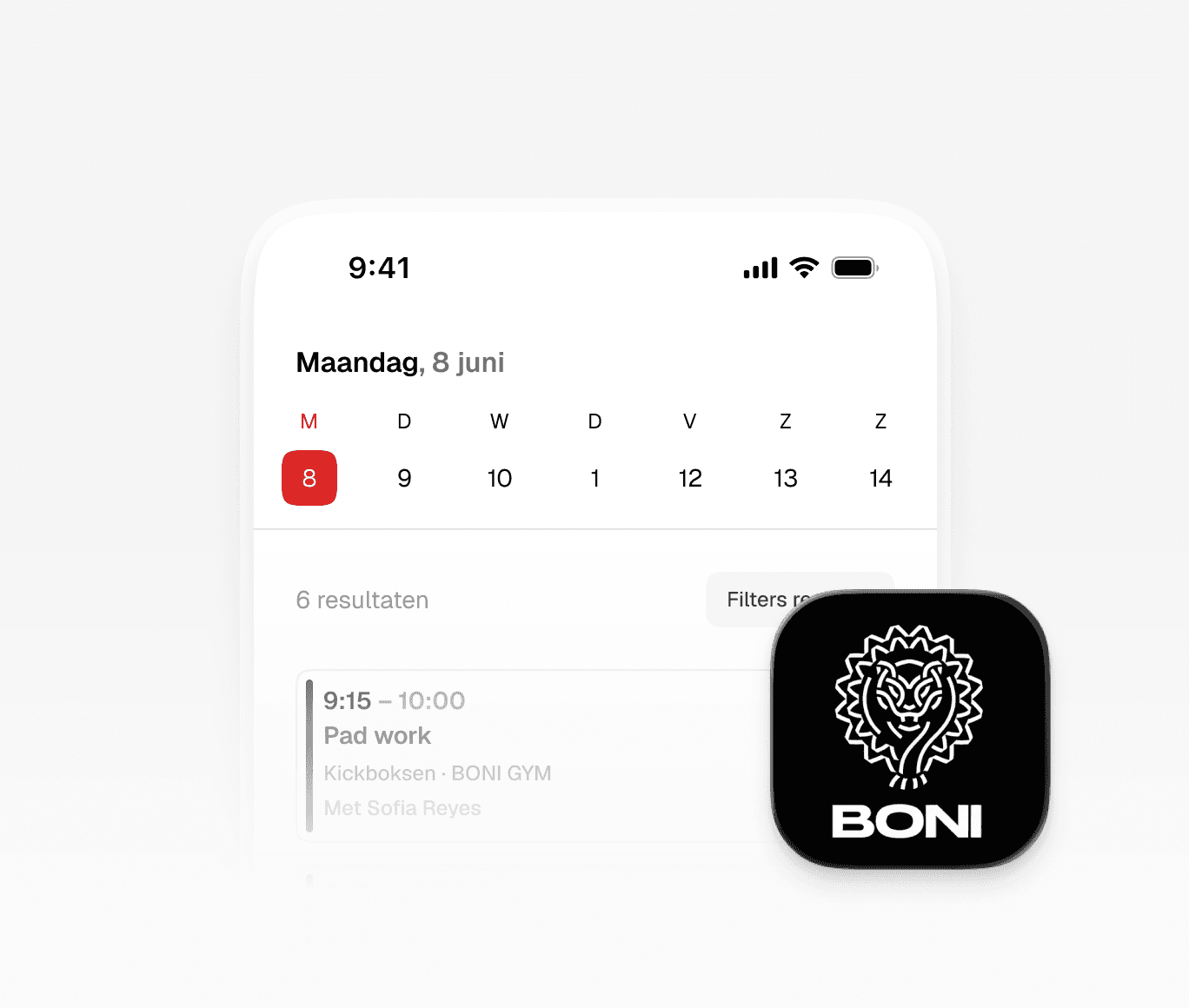 De Huppa leden app is branded, met je eigen logo en bedrijfsnaam
