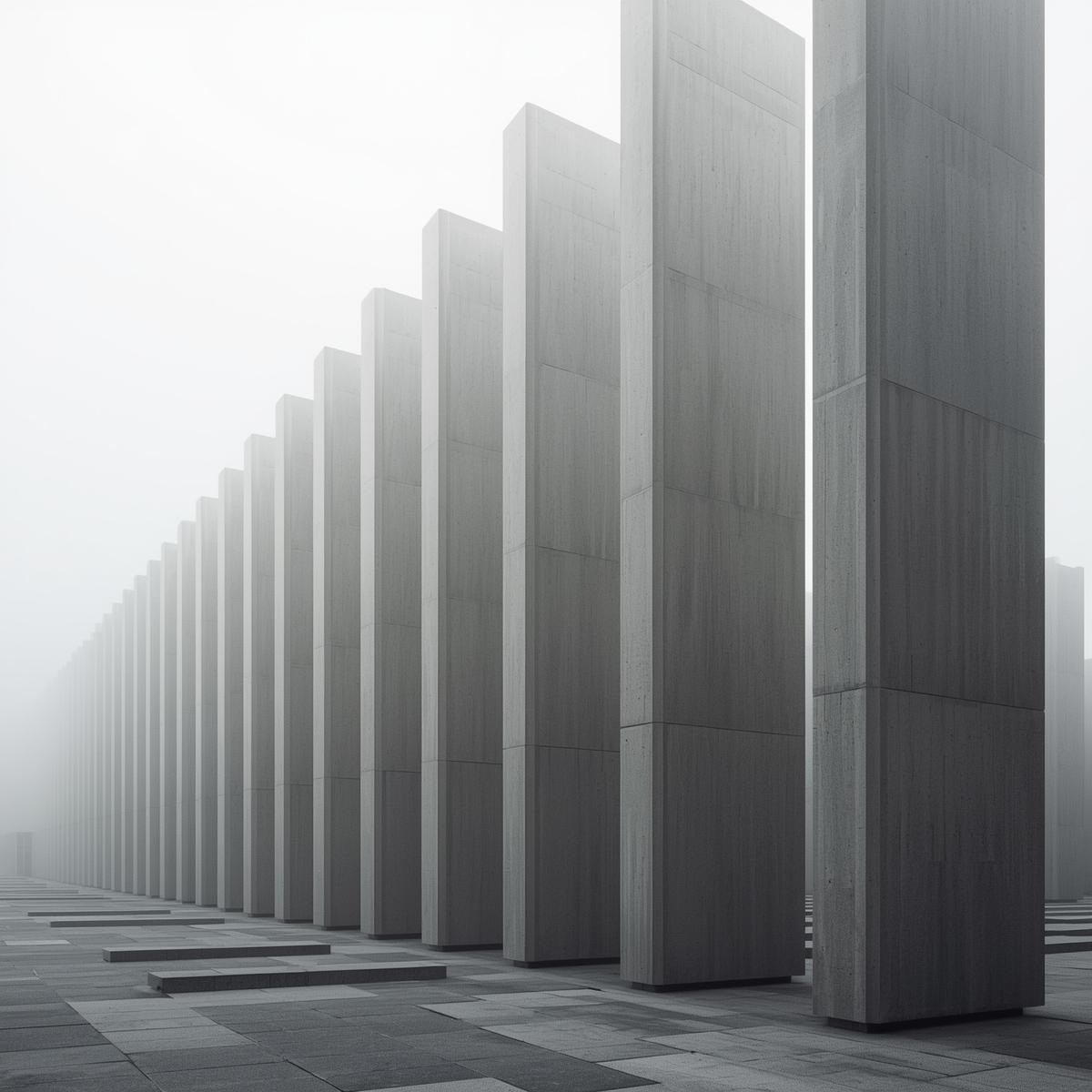 Sculptural concrete residence with sharp geometric forms and light-filled courtyard